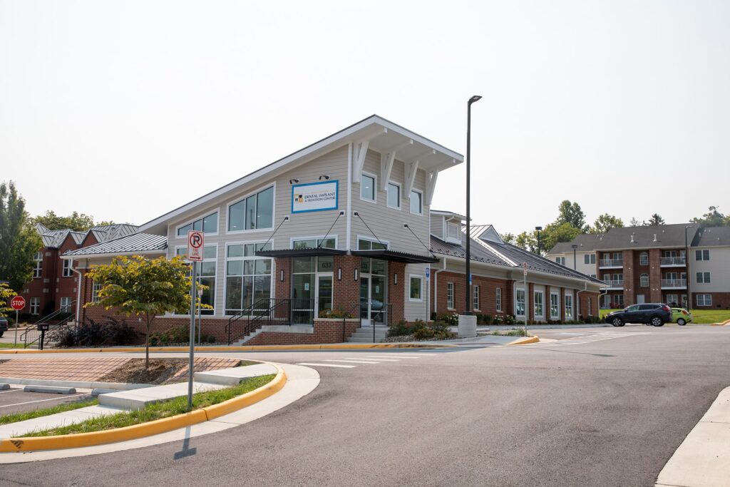 Exterior of the Winchester Dental Implant & Sedation Center building on Cedar Creek Grade in Winchester, VA